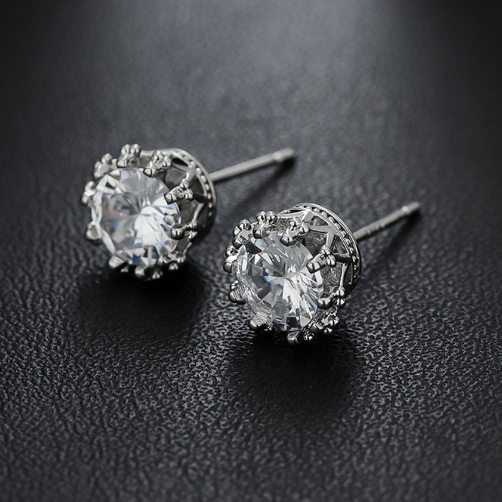 Body Jewelry High End - 1 para ośmiokątnych gwiazdek z cyrkoniami,