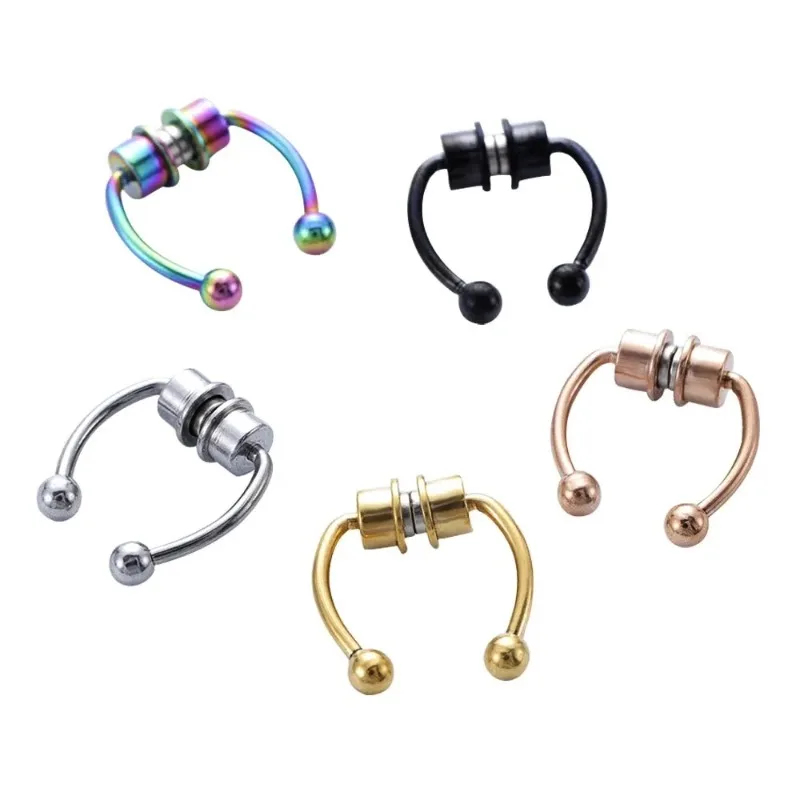 Body Jewelry And Piercing - 1/2/3 szt. Sztuczne magnetyczne kolczyki do