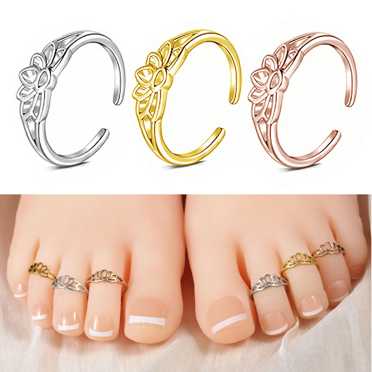 Body Jewelry Rings - Pierścionek na palec u stopy ze