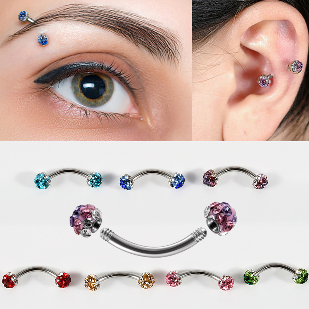 Eyebrow Curved Barbell - 1/5/7 SZT. Kolczyk do brwi ze