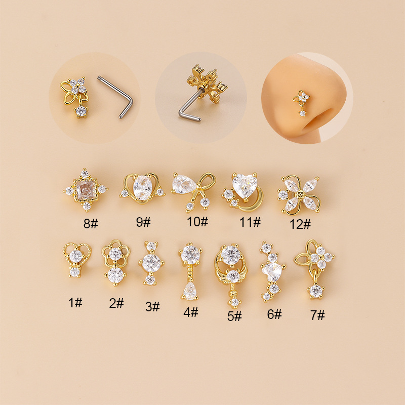 Body Jewelry Surgical Steel - Kolczyk do nosa w kształcie litery