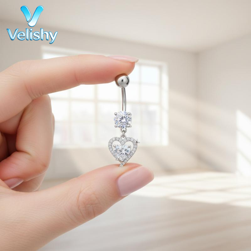 Body Jewelry Belly Button Rings - Kolczyk do pępka ze stali chirurgicznej,