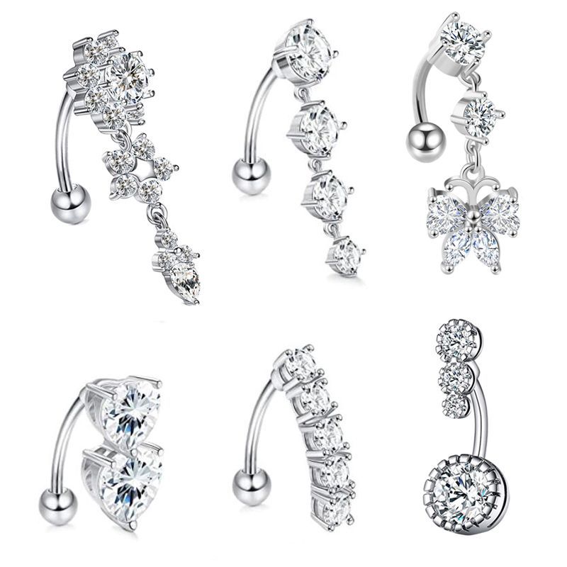 Body Jewelry Belly Button Rings - Kolczyk do pępka z zawieszką, kolczyki