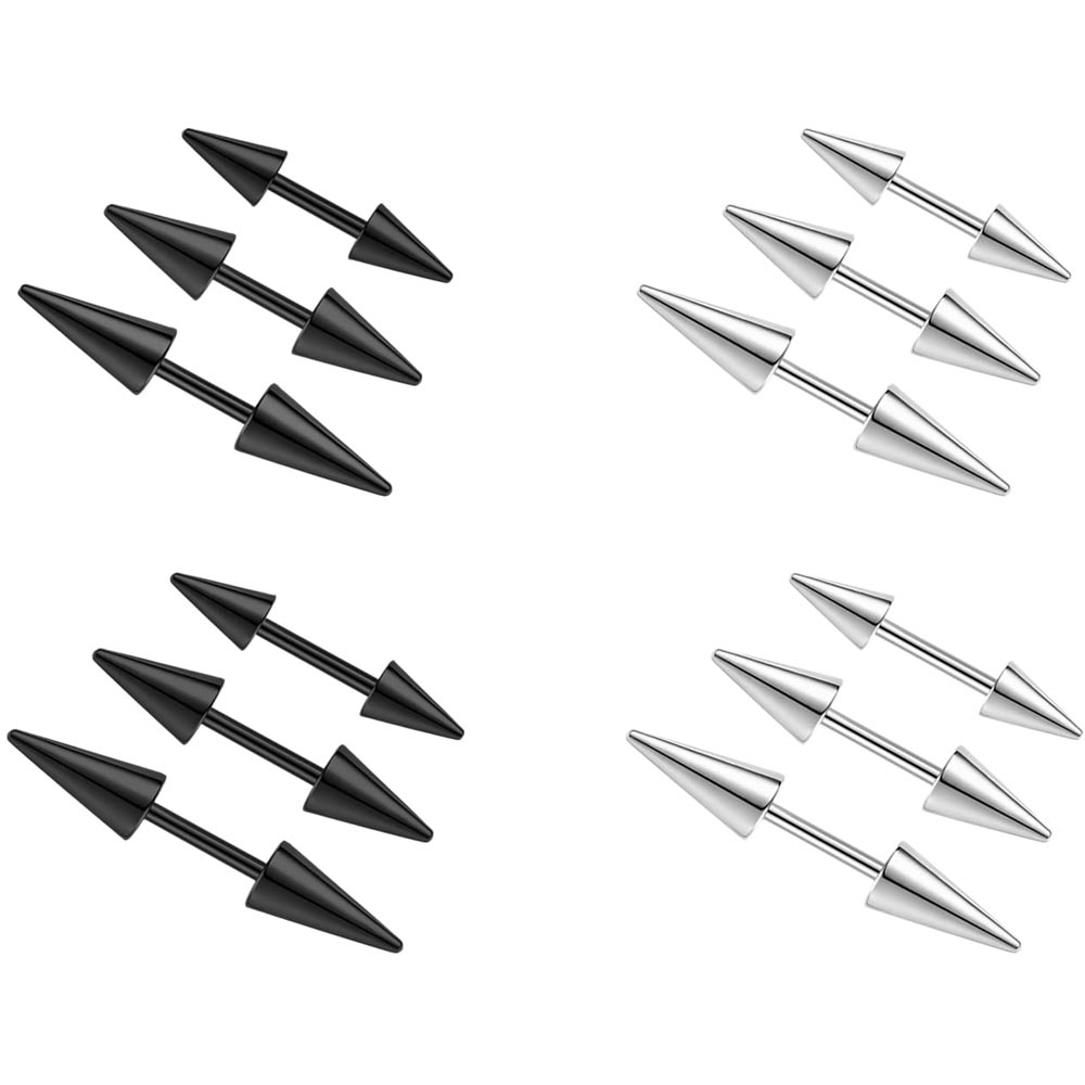 Eyebrow Curved Barbell - 2Pcs 16G Spike Brwi Piercing Biżuteria