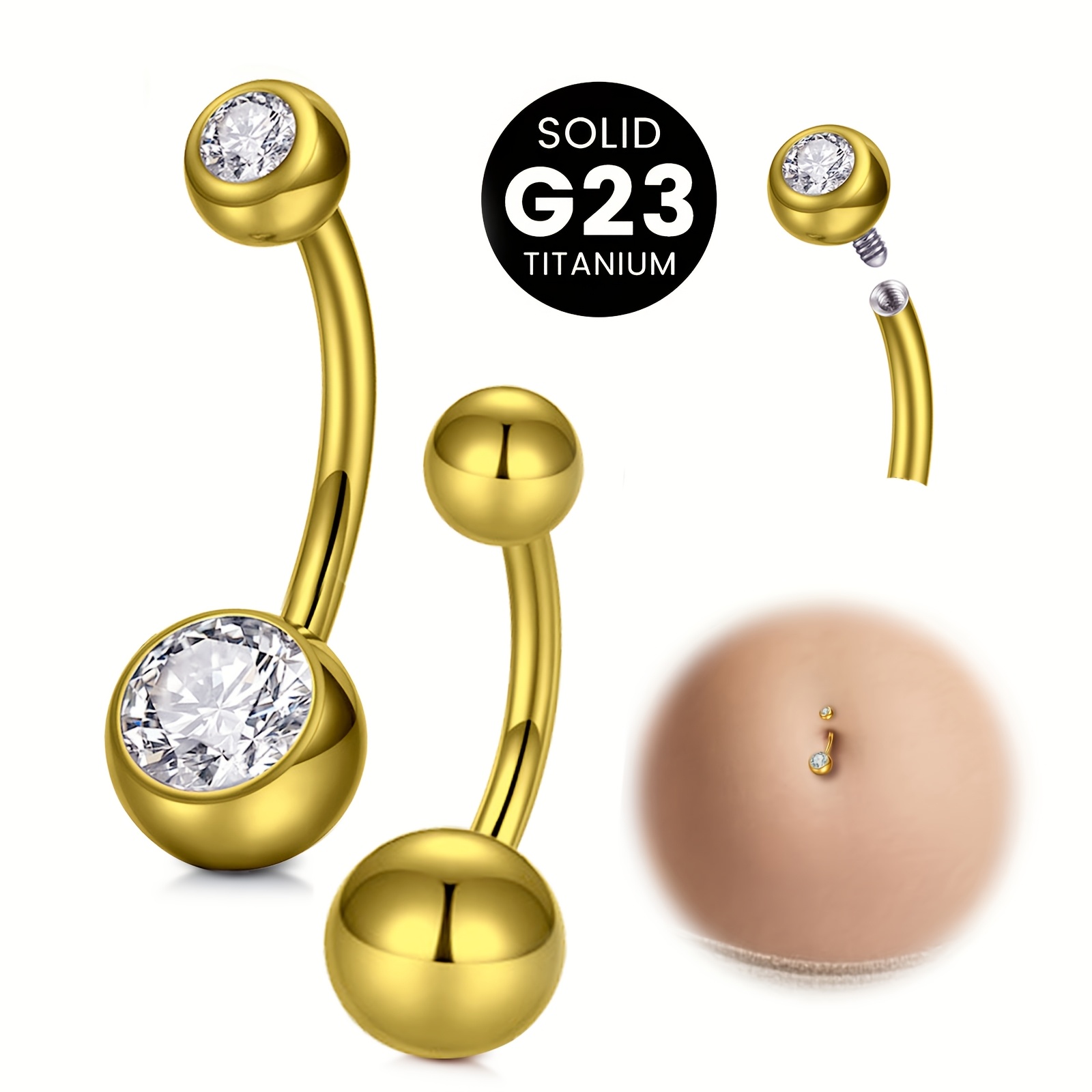 Body Jewelry High End - Kolczyk do pępka damski ze stopu
