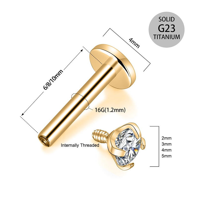 Kolczyki typu stud z cyrkonią  – Body Jewelry Labret recenzja i cena