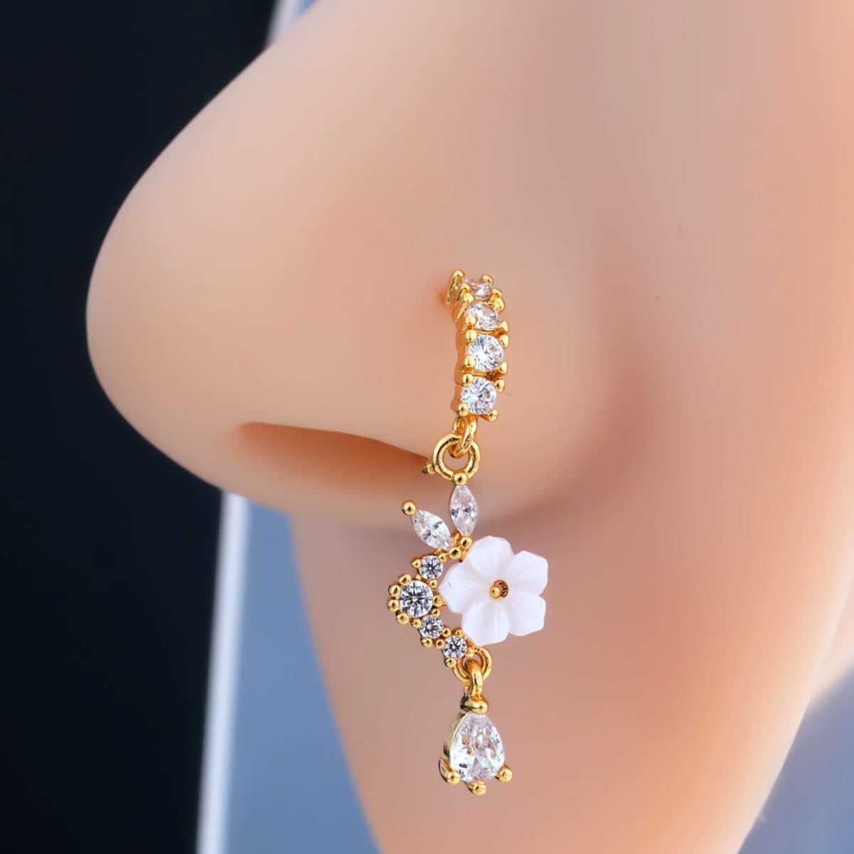 Złoty Pierścień do Nosa z Kwia – Body Jewelry Surgical Steel recenzja i cena