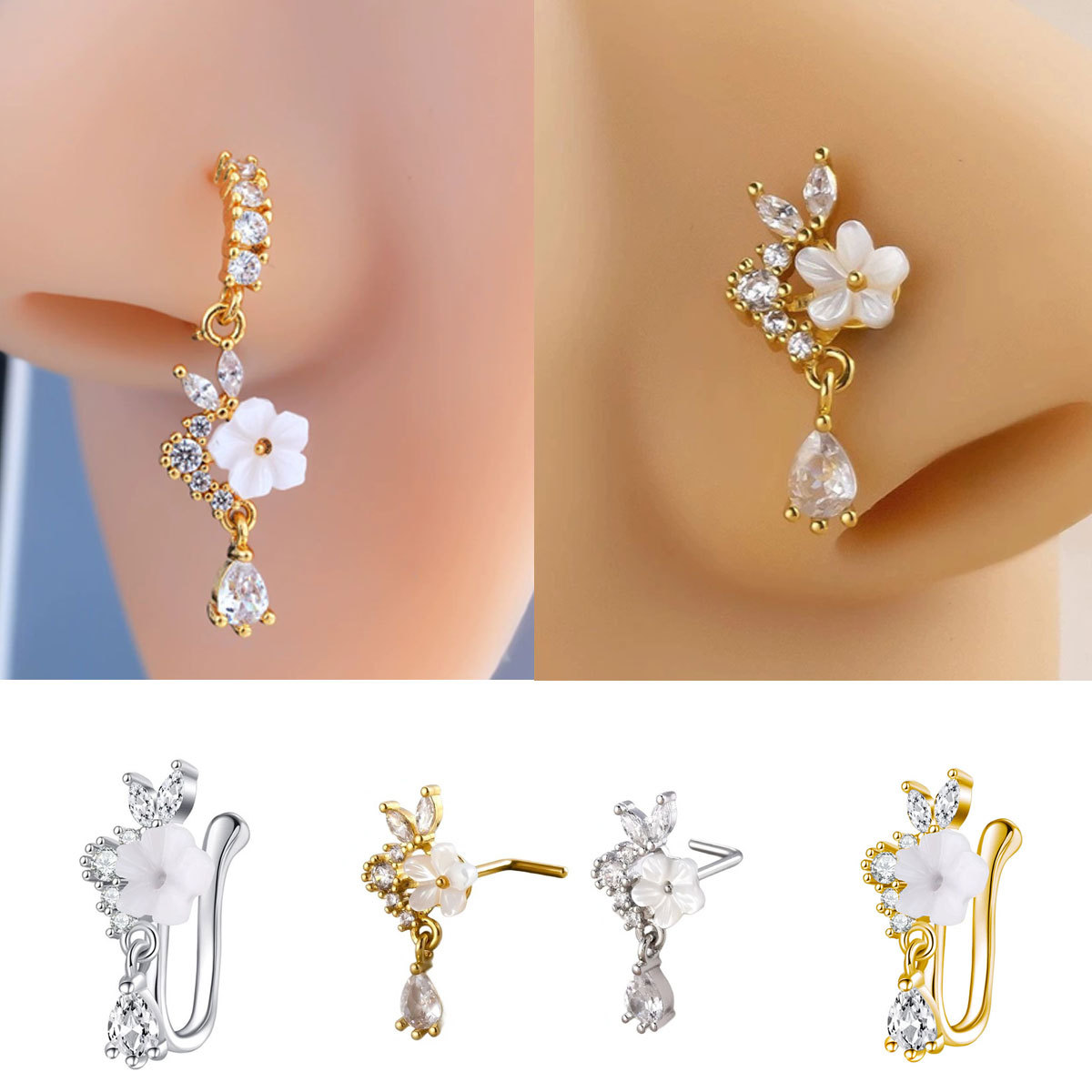 Złoty Pierścień do Nosa z Kwia – Body Jewelry Surgical Steel recenzja i cena