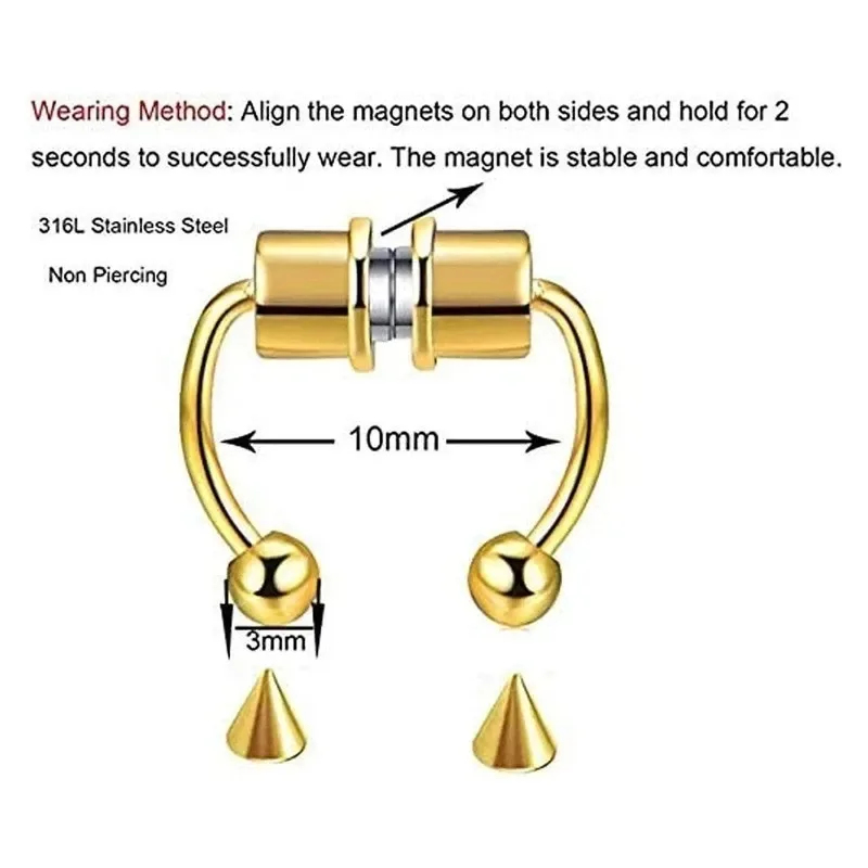 1/2/3 szt. Sztuczne magnetyczn – Body Jewelry And Piercing recenzja i cena