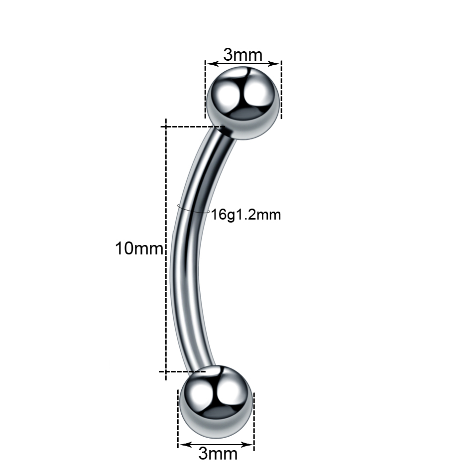 10 sztuk/partia stalowy brwi b – Eyebrow Curved Barbell recenzja i cena