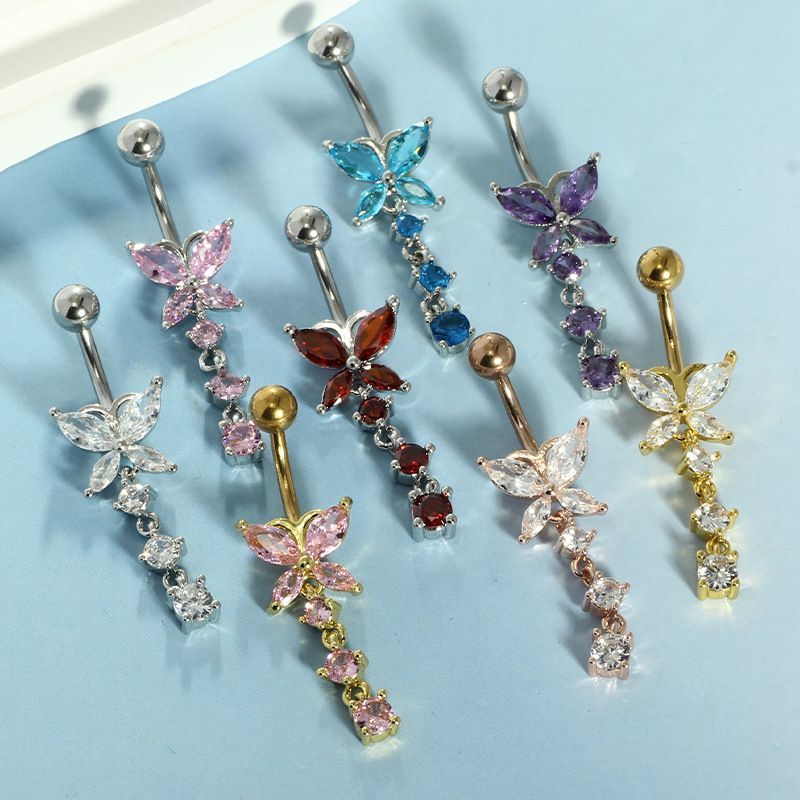Złoty kolczyk do pępka 14GA w  – Body Jewelry Belly Button Rings recenzja i cena