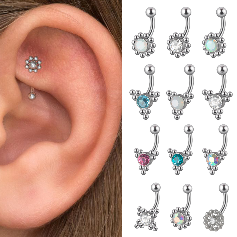 1PC G23 TItanium 16G Crystal R – Eyebrow Curved Barbell recenzja i cena
