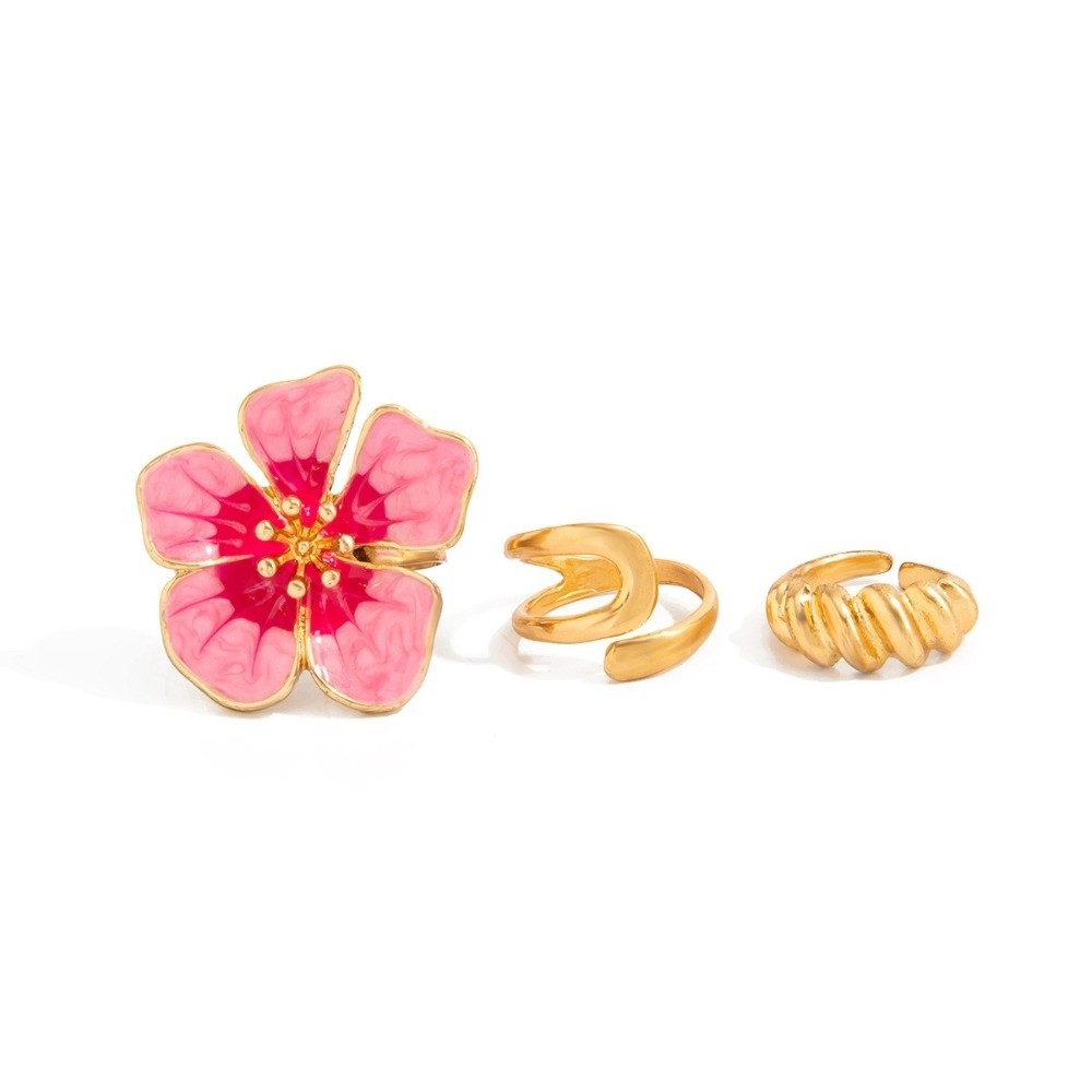 3 szt./zestaw Różowe emaliowan – Body Jewelry Rings recenzja i cena