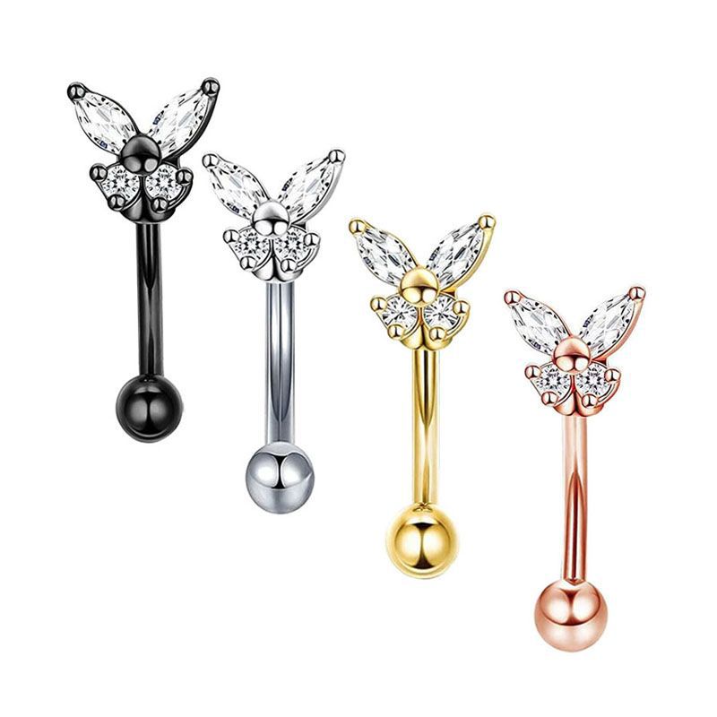 Złota biżuteria do piercingu R – Eyebrow Curved Barbell recenzja i cena