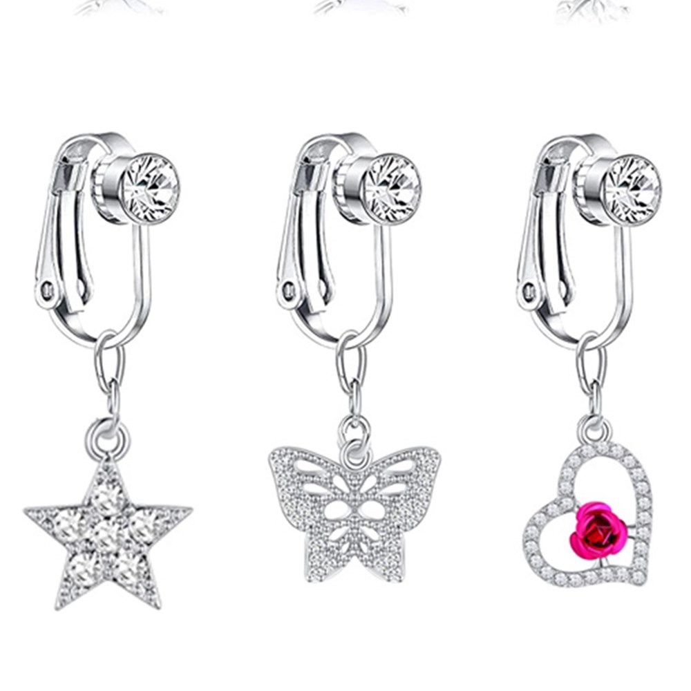 Klipsy w kształcie motyla, kol – Body Jewelry Belly Button Rings recenzja i cena