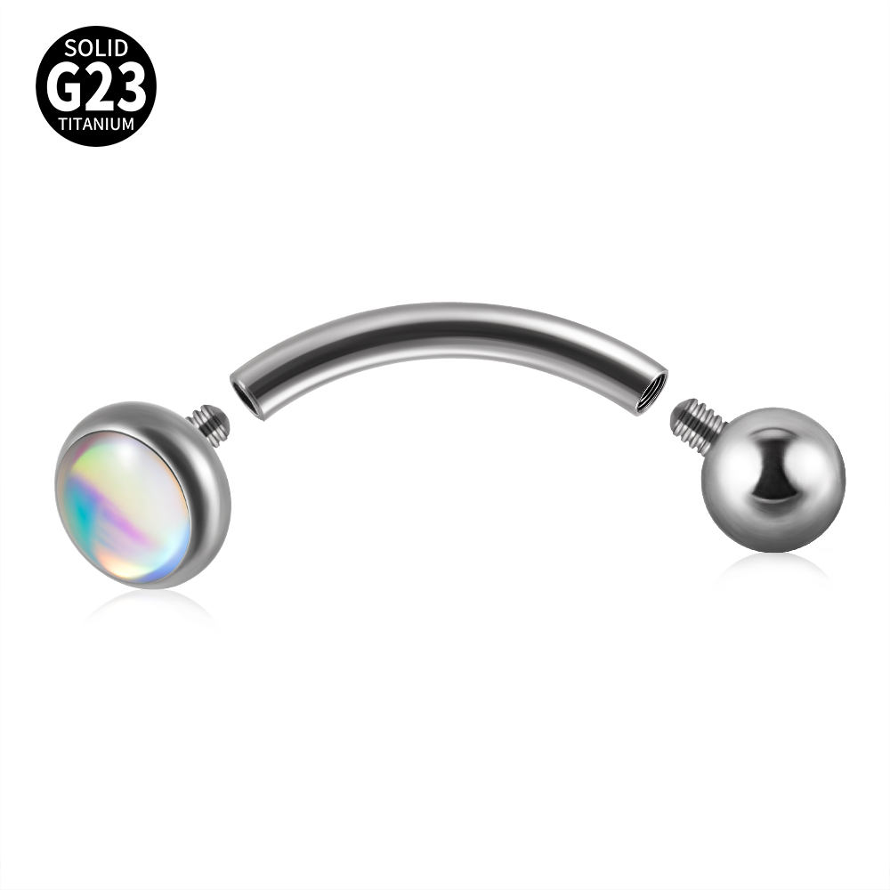 1PC G23 TItanium 16G Flash Gem – Eyebrow Curved Barbell recenzja i cena