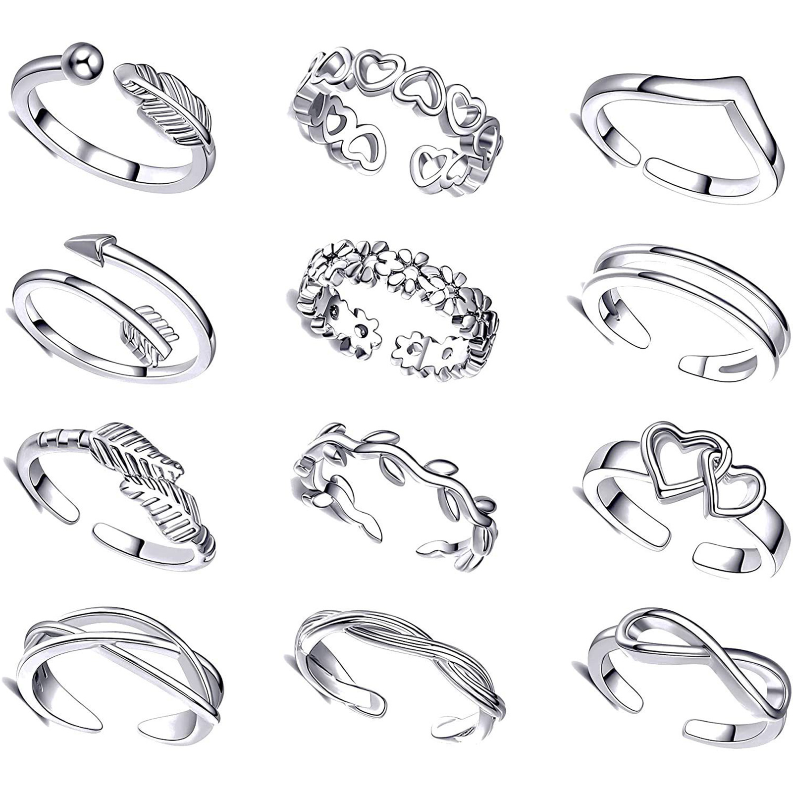 10/12Pcs Pierścionki na palce  – Body Jewelry Rings recenzja i cena