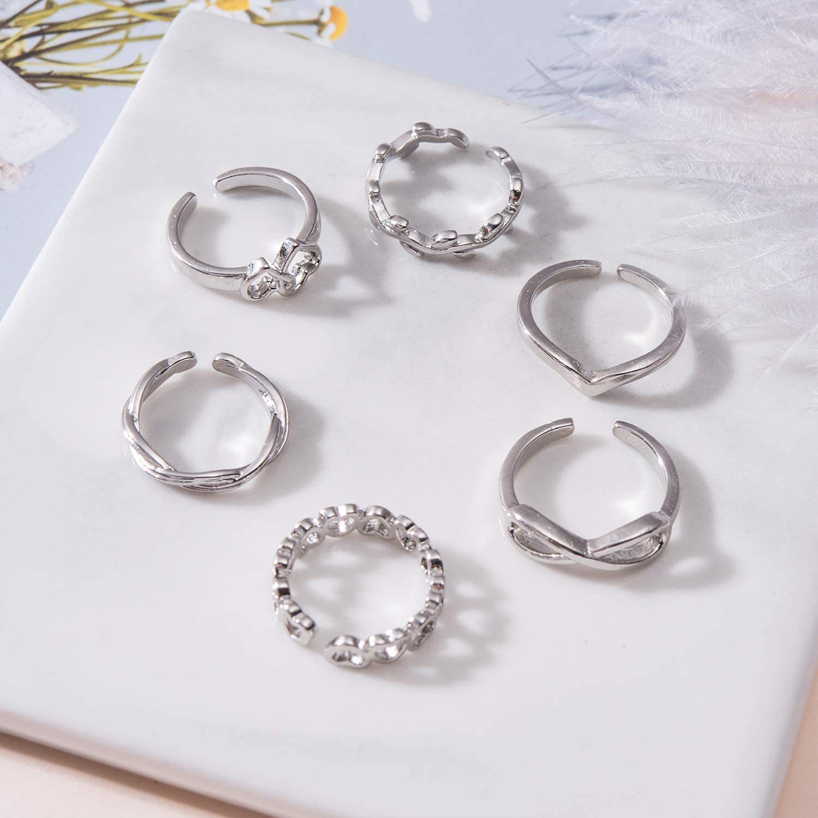10/12Pcs Pierścionki na palce  – Body Jewelry Rings recenzja i cena