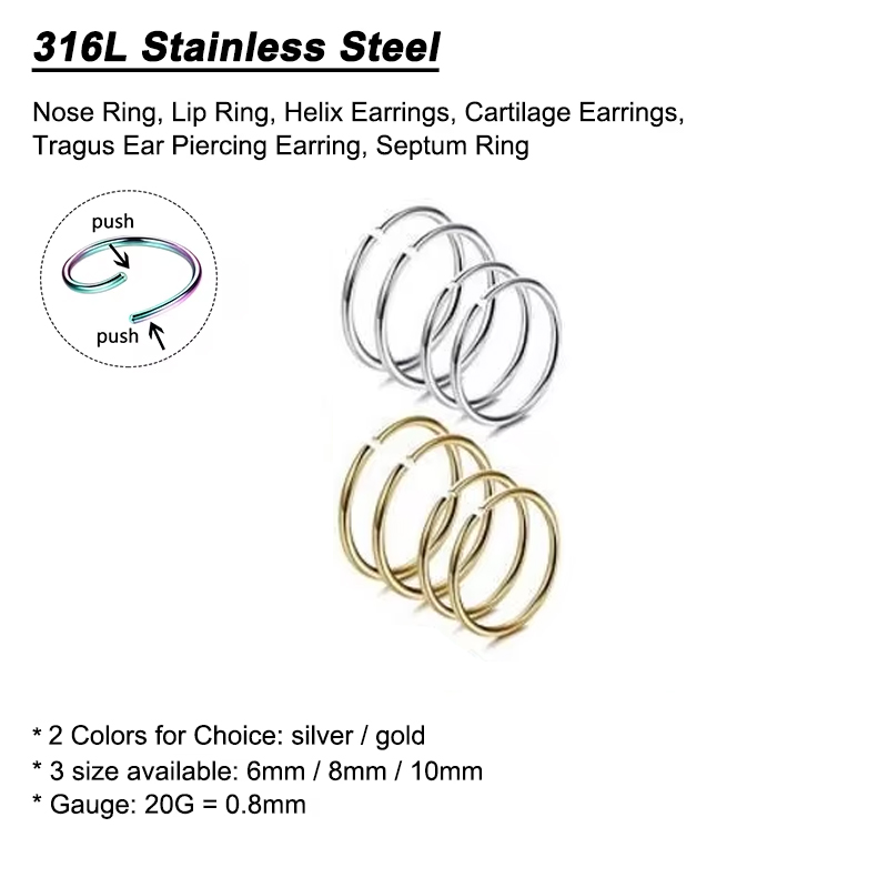 6 sztuk/partia Hipoalergiczne  – Body Jewelry Surgical Steel recenzja i cena