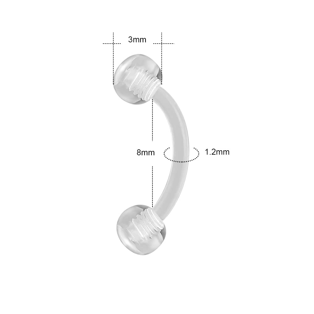 16G przezroczysty akryl Biofle – Eyebrow Curved Barbell recenzja i cena