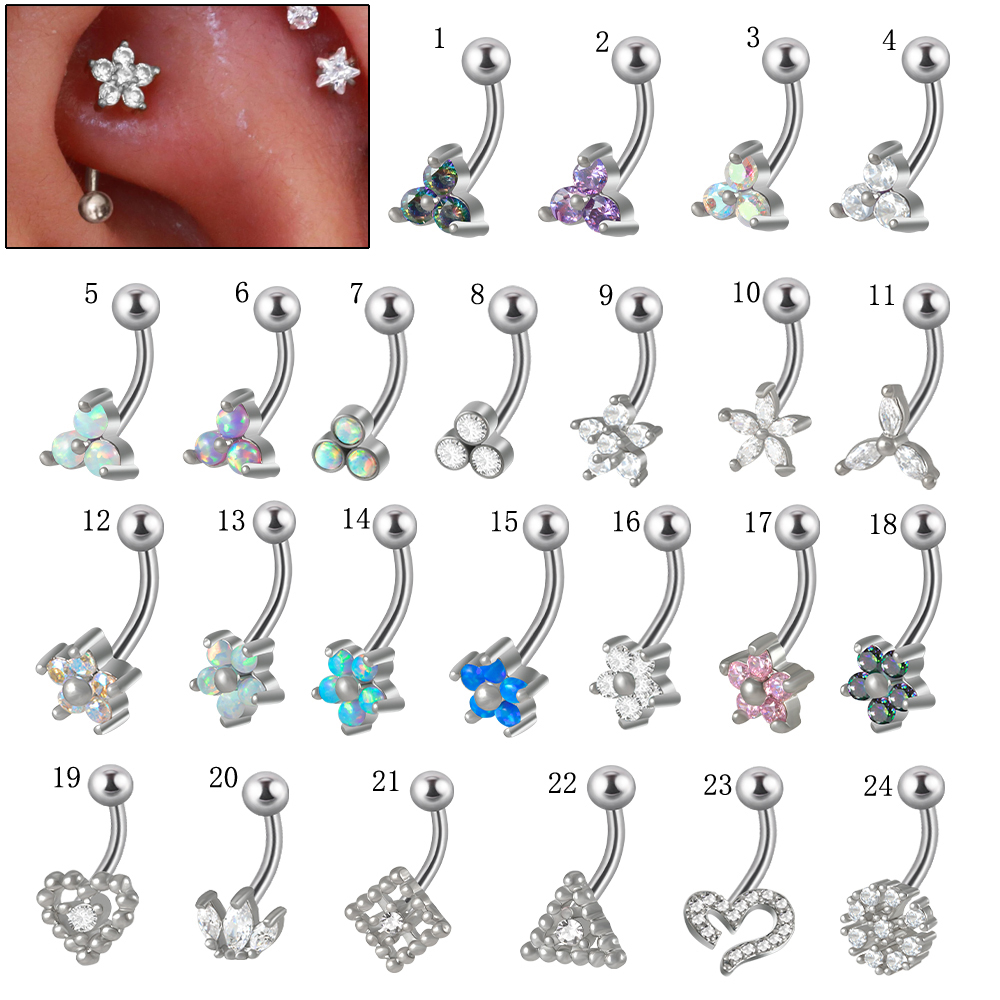 1PC G23 tytanu 16G kryształ kw – Eyebrow Curved Barbell recenzja i cena