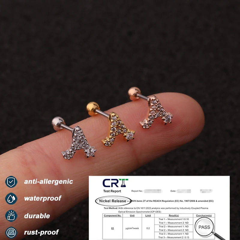 Kolczyk do ucha z cyrkonią sze – Body Jewelry Surgical Steel recenzja i cena