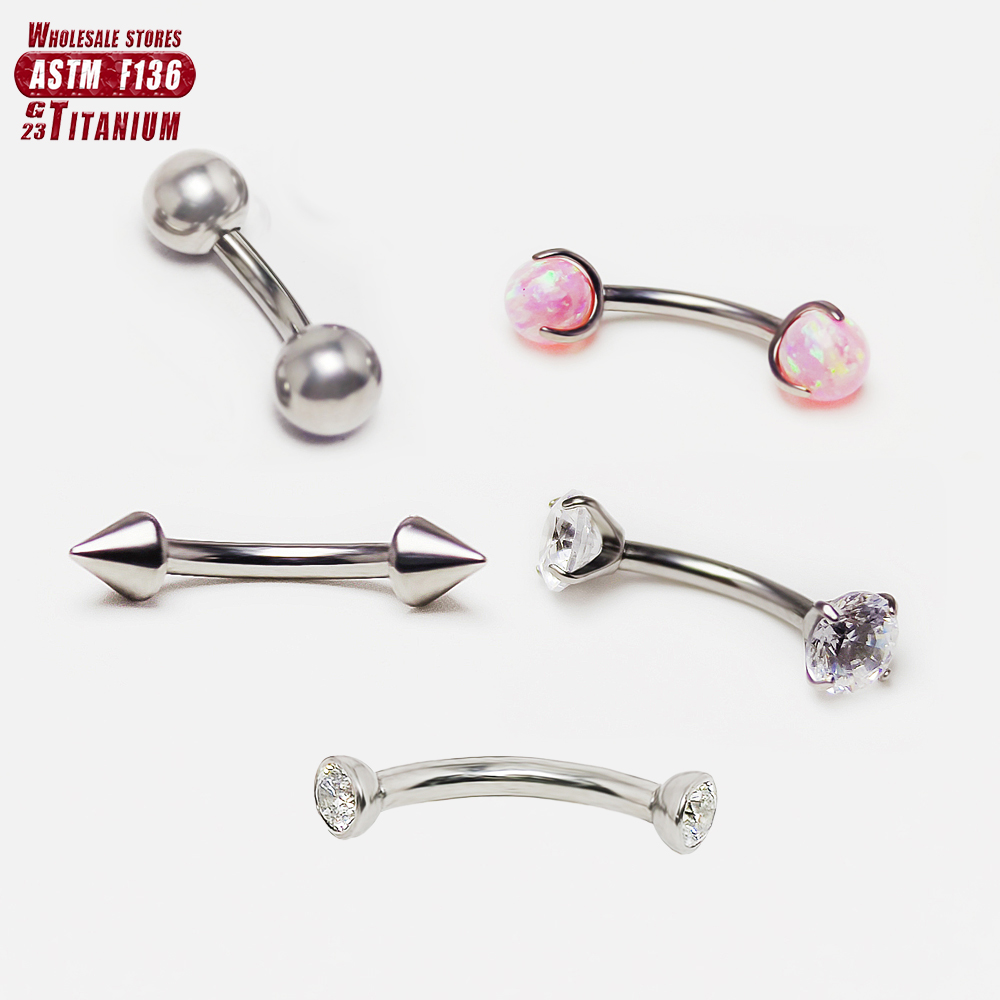 Hurtownia: Tytanowe kolczyki F – Eyebrow Curved Barbell recenzja i cena