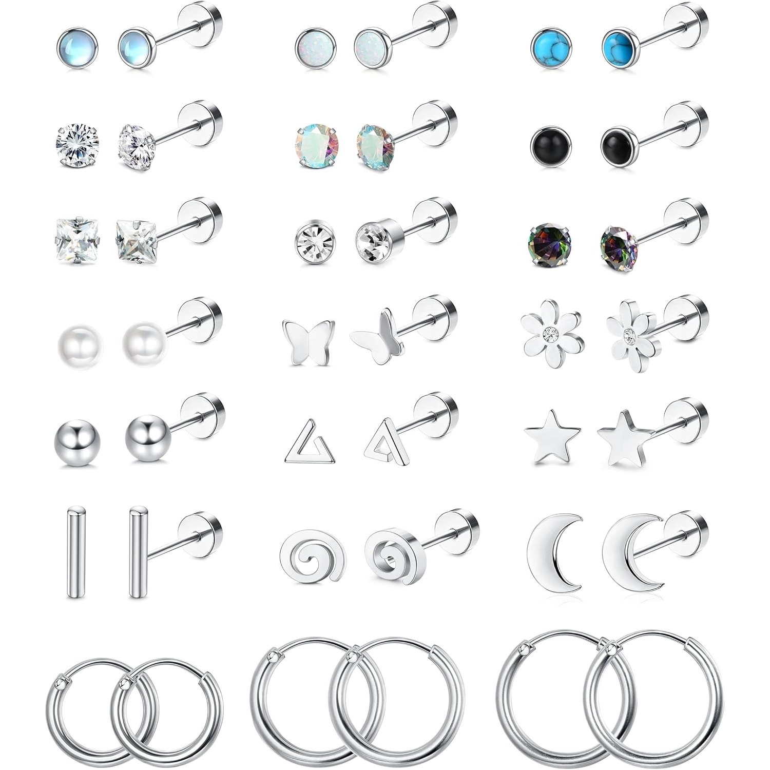 FASACCO 1 Para Kolczyków ze St – Body Jewelry Surgical Steel recenzja i cena