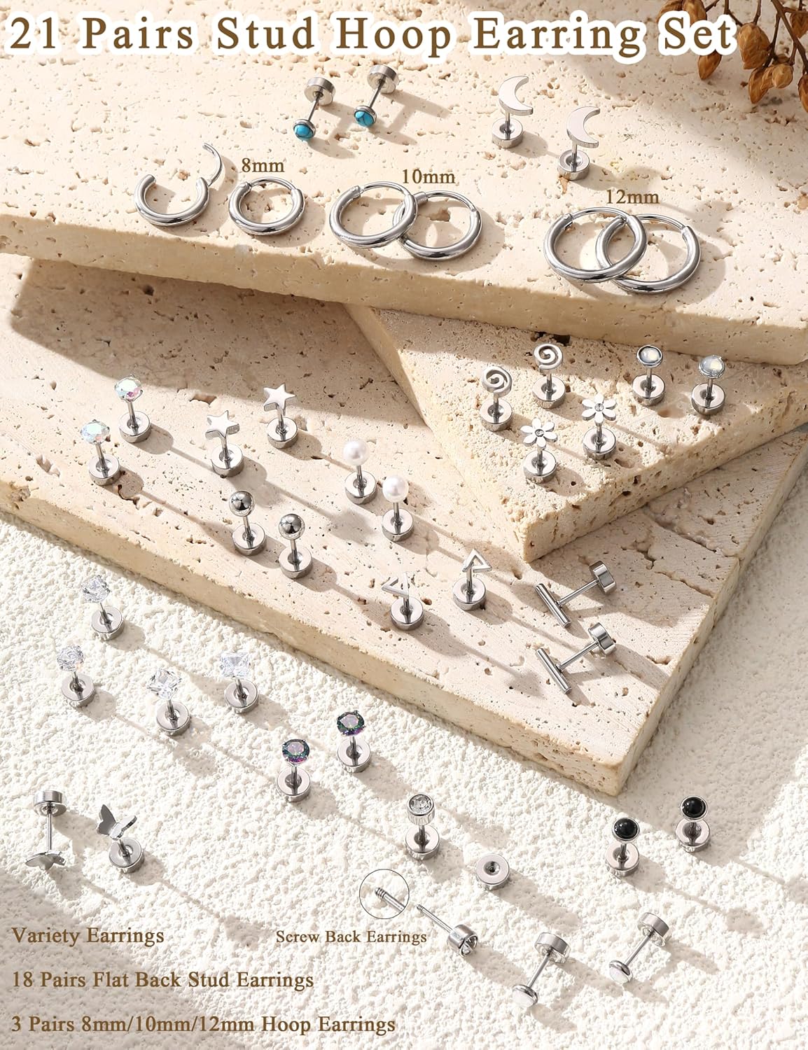 FASACCO 1 Para Kolczyków ze St – Body Jewelry Surgical Steel recenzja i cena
